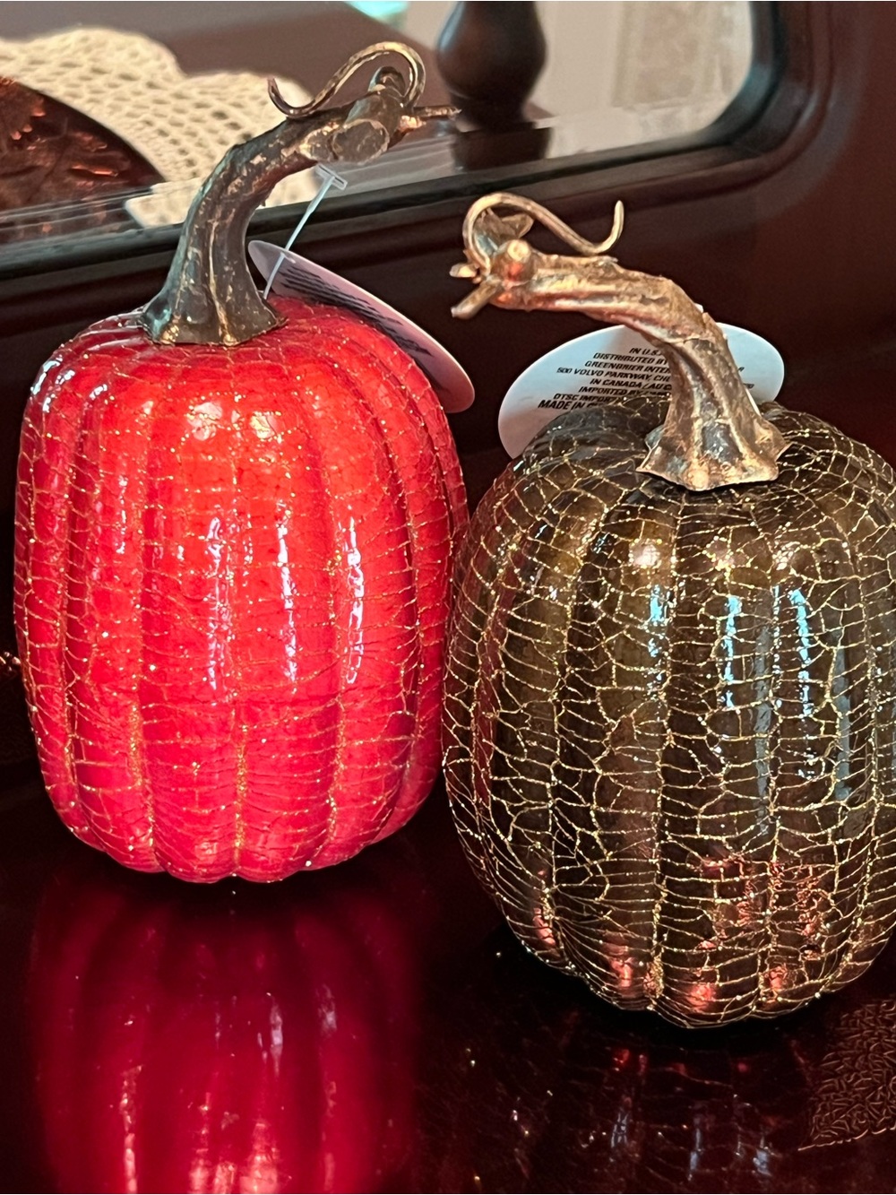 Fall DECORATIONS SET: Charger,Glass Jar with Copper Lid, π & Pumpkins - Picture 3 of 12